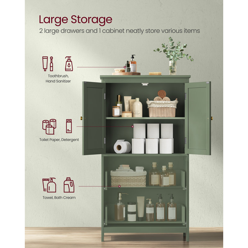 Ebern Designs Bathroom Floor Storage Cabinet & Reviews | Wayfair